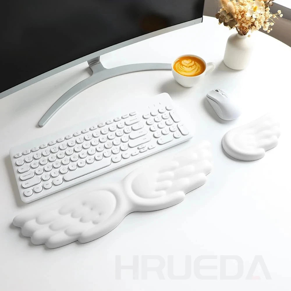 Set de Alfombrilla y Reposamuñecas para Teclado y Mouse
