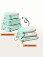 Set of 3 Compressible Packing Travel Storage Bags Cubes Waterproof Suitcase Nylon Portable with Handbag Luggage Organizer
