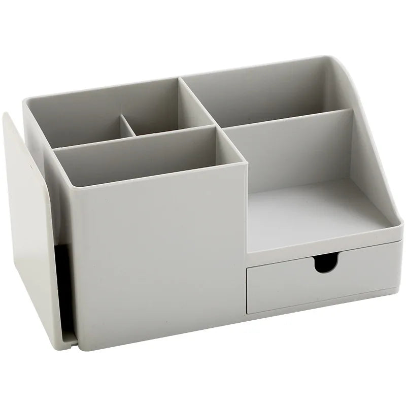 Large Capacity Desk Pen Holder With Drawer and Bookshelf. Pencil Storage Box Desktop Organizer School Office Stationery