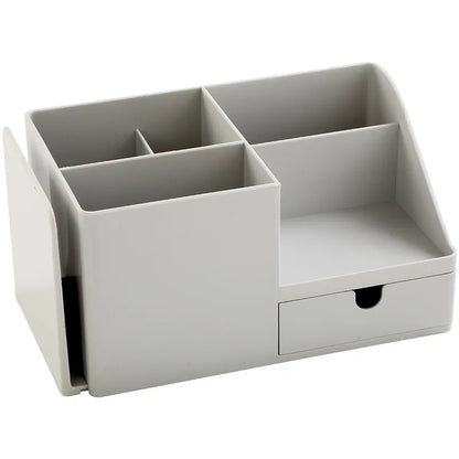 Large Capacity Desk Pen Holder With Drawer and Bookshelf. Pencil Storage Box Desktop Organizer School Office Stationery