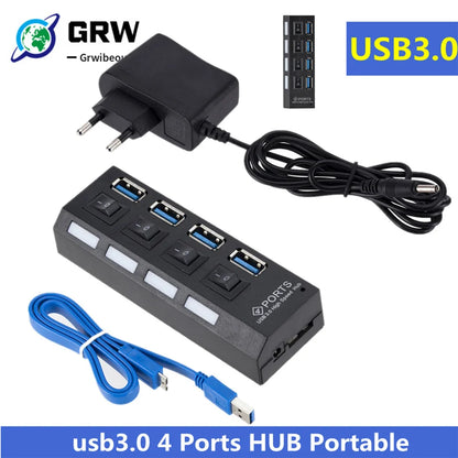 Mini Hub USB 3.0 de 4 Puertos, Alta Velocidad 5Gbps