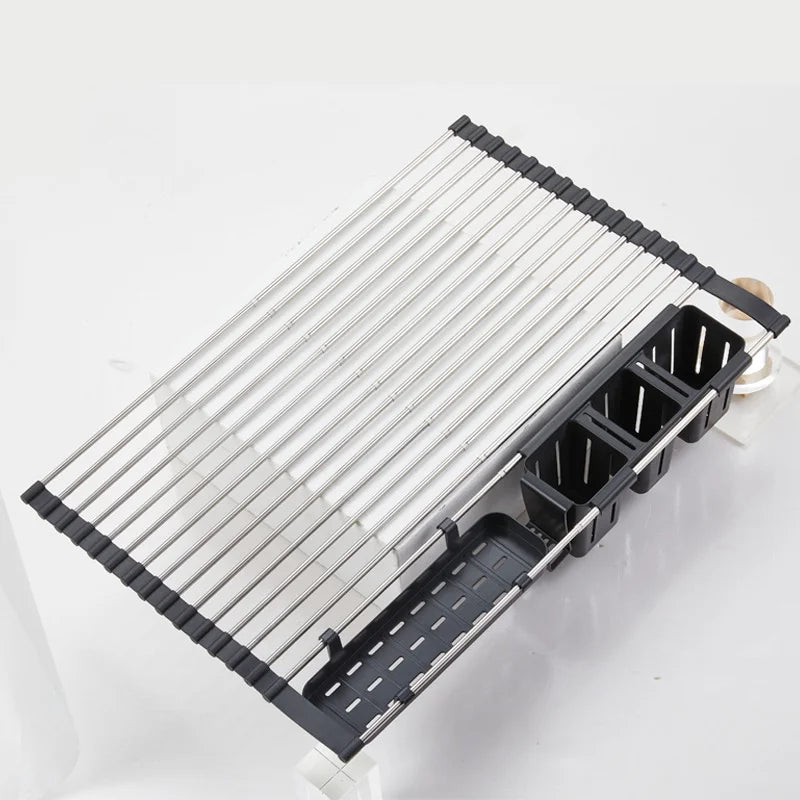 Stainless Steel Sink Drying Rack, Over-the-Sink Dish Drying Rack, Equipped with 13/17 Support Columns