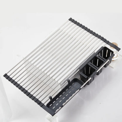 Stainless Steel Sink Drying Rack, Over-the-Sink Dish Drying Rack, Equipped with 13/17 Support Columns