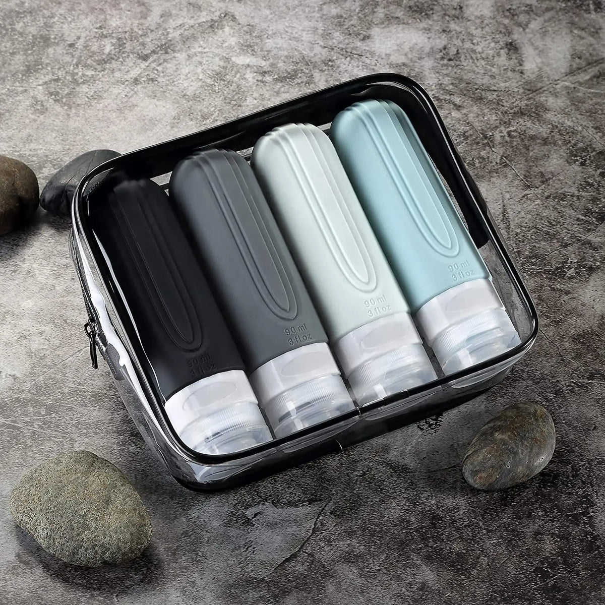 Set de Botellas de Silicona para Cosméticos de Viaje