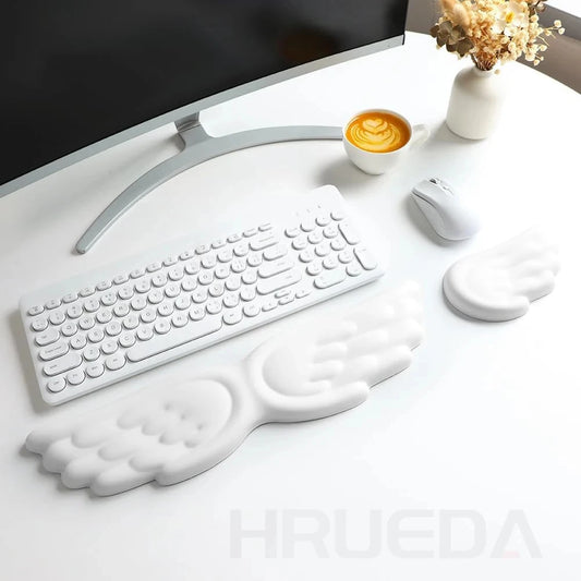 Set de Alfombrilla y Reposamuñecas para Teclado y Mouse