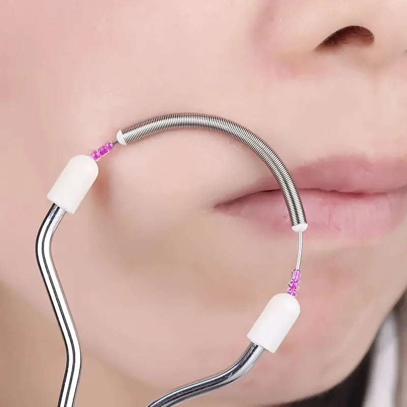 Facial Epilator for Women, Remove Unwanted Hair on Upper Lip, Chin, Face, Portable Handheld Spring Roller Epilator for Smooth Sk