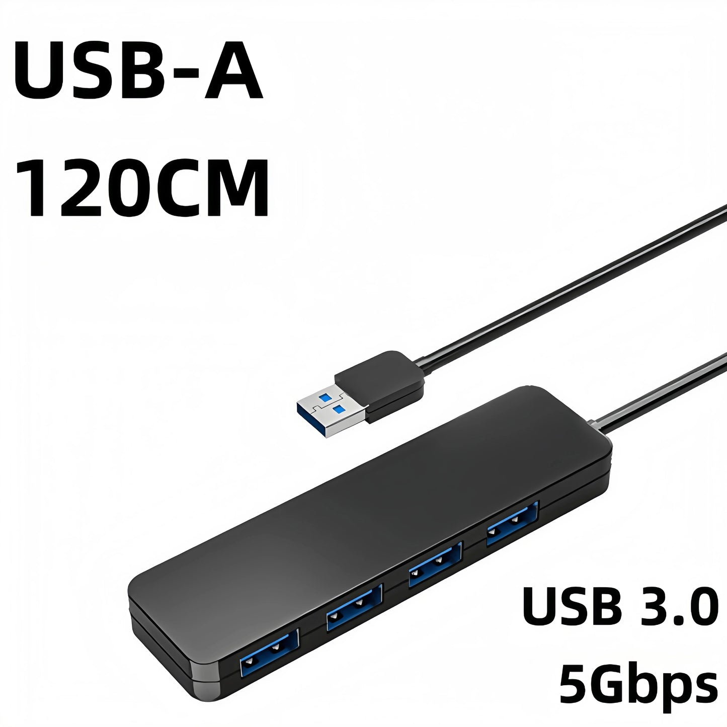 Hub USB 3.0 de 4 Puertos, Cable Largo de 120cm