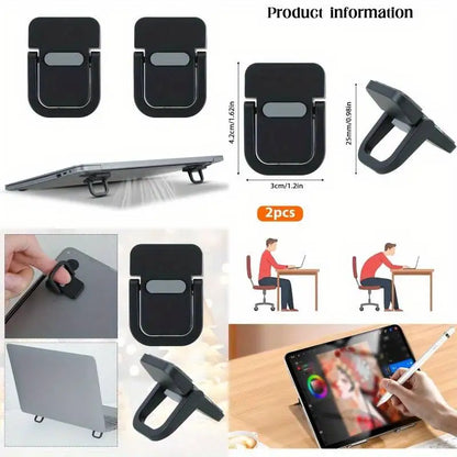 2PCS Mini Laptop Stand for Desk, Keyboard Stands, Portable Laptop Stand Foldable, Sleek Computer Notebook Holder
