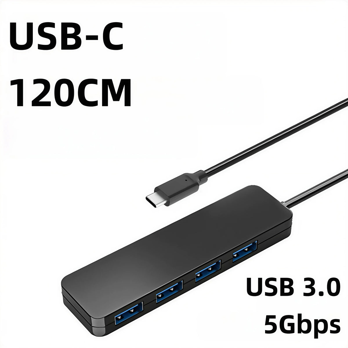 Hub USB 3.0 de 4 Puertos, Cable Largo de 120cm