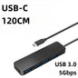Hub USB 3.0 de 4 Puertos, Cable Largo de 120cm