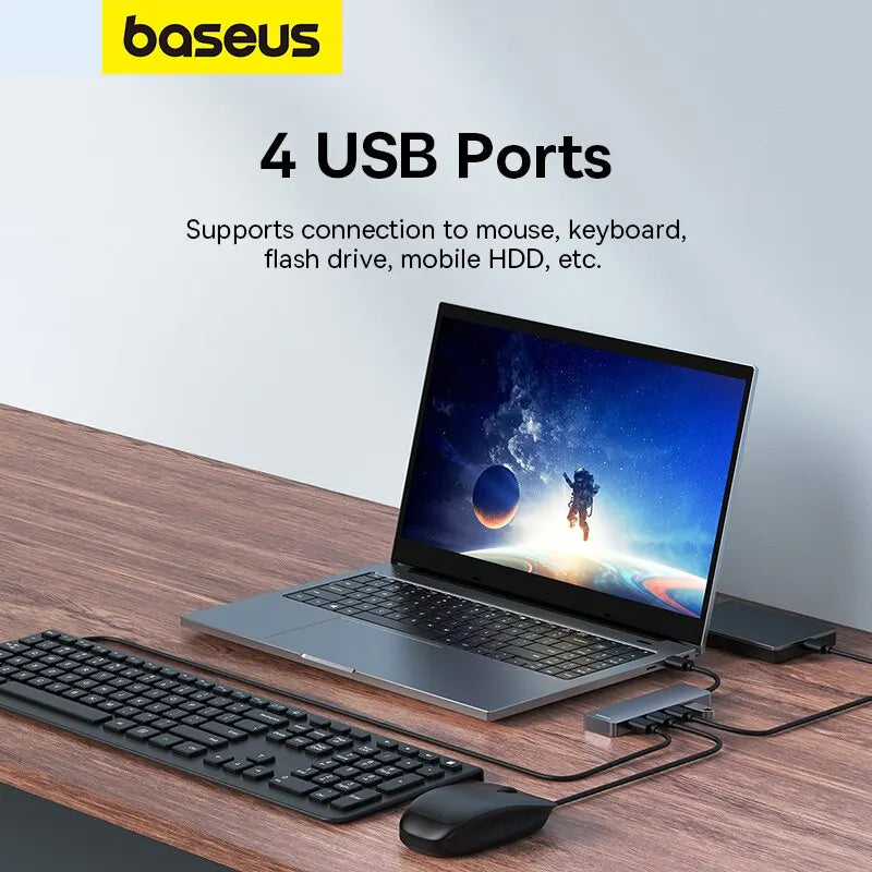 Hub USB Baseus 4 Puertos USB 3.0 para Laptop