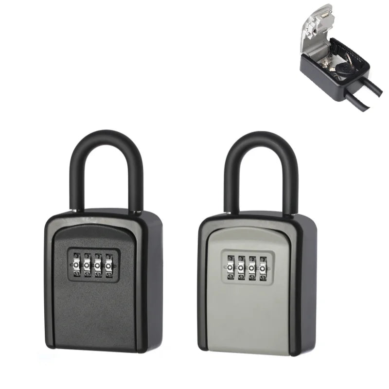Zinc Alloy Key Lock Box with Hook, 4-Digit Combination