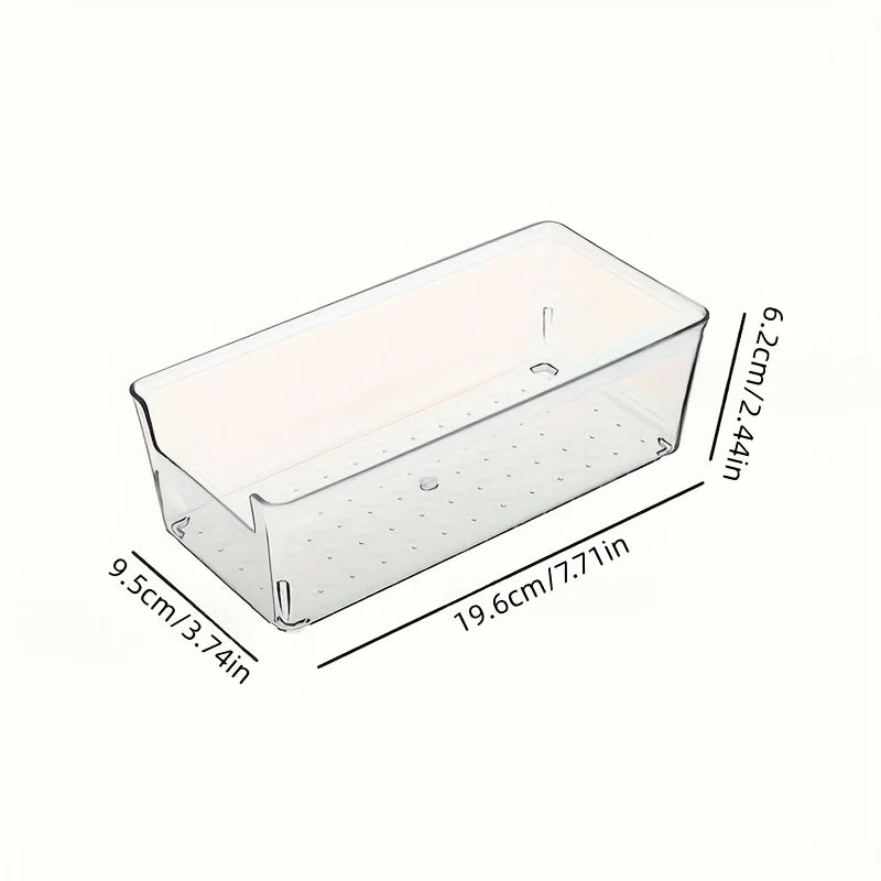 Clear Makeup Organizer Set of 7, Stackable Drawer Dividers for Cosmetics & Desk Storage, Countertop Organization