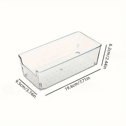 Clear Makeup Organizer Set of 7, Stackable Drawer Dividers for Cosmetics & Desk Storage, Countertop Organization