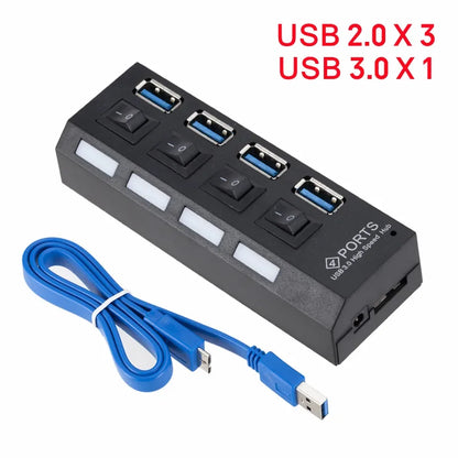 Mini Hub USB 3.0 de 4 Puertos, Alta Velocidad 5Gbps