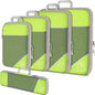 5PCS Travel Compressed Packing Cubes Storage Organizer Set With Shoe Bag Mesh Visual Luggage Portable Lightweight Suitcase Bag