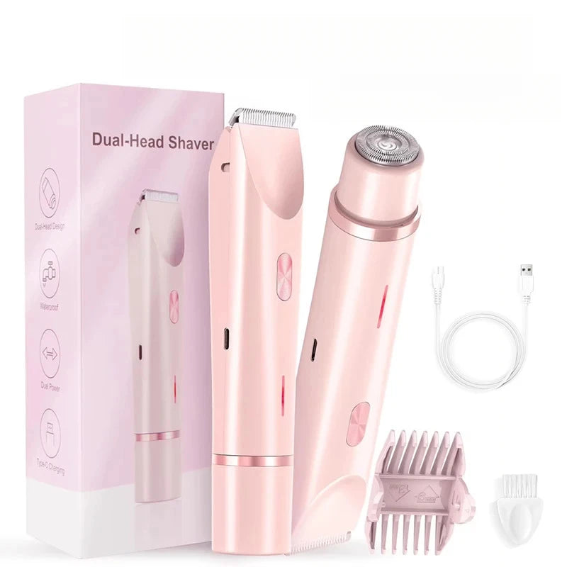 Electric Shaver for Woman Double Head Dual Purpose Female Razor Body Epilator Leg Underarm Bikini Electric Hair Remover Trimmer