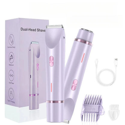 Electric Shaver for Woman Double Head Dual Purpose Female Razor Body Epilator Leg Underarm Bikini Electric Hair Remover Trimmer
