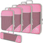 5PCS Travel Compressed Packing Cubes Storage Organizer Set With Shoe Bag Mesh Visual Luggage Portable Lightweight Suitcase Bag