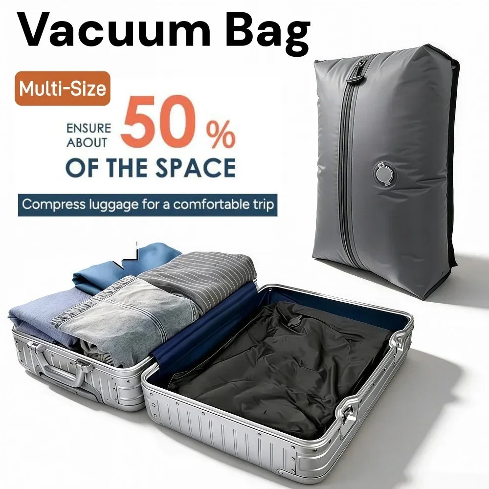 Vacuum Storage Bags for Travel Essentials, Compression Packing Cubes