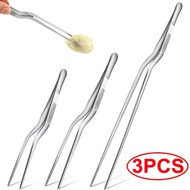 Pinzas de Cocina de Acero Inoxidable, Set de 3