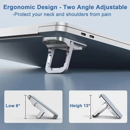 2PCS Mini Foldable Laptop Stand Portable Computer Keyboard Riser with 2 Adjustable Angles Self-Adhesive Invisible Notebook Stand